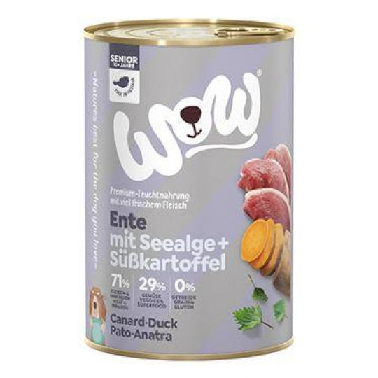 WOW Dog konz. Senior kachna s batáty 400g