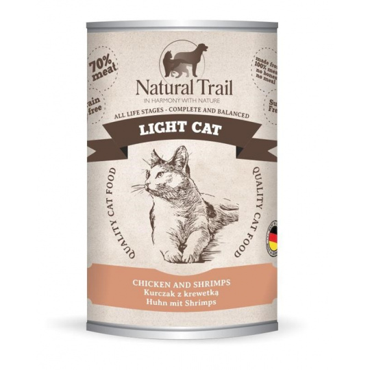 NATURAL TRAIL Light Cat Chicken with shrimp - mokré krmivo pro kočky - 400g