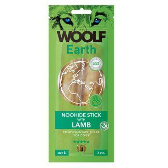 WOOLF Earth poch. NooHide L Sticks with Lamb 85g
