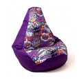 Sako taška pouffe Pear print purple-WOW XXL 140 x 100 cm