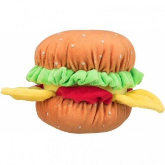 BURGER, plyšový hamburger se zvukem, 13cm - DOPRODEJ