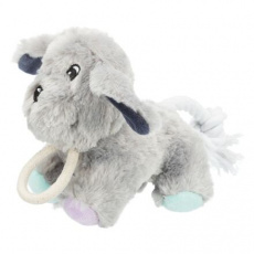 JUNIOR Dog, plyšový pes pro štěně, se zvukem a lanem, 24cm JUNIOR Dog, plyšový pes pro štěně, se zvukem a lanem, 24cm