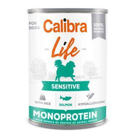 Calibra Dog Life konz.Sensitive Salmon with rice 400g Calibra Dog Life konz.Sensitive Salmon with rice 400g