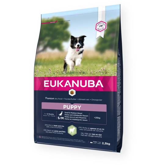 EUKANUBA Puppy Small and medium Lamb with rice - suché krmivo pro psy - 2,5 kg