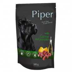 PIPER se zvěřinou a dýní, kapsička pro psy 500g PIPER se zvěřinou a dýní, kapsička pro psy 500g