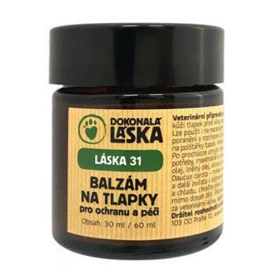 LÁSKA 31 Balzám na tlapky pro ochranu a péči 30ml LÁSKA 31 Balzám na tlapky pro ochranu a péči 30ml