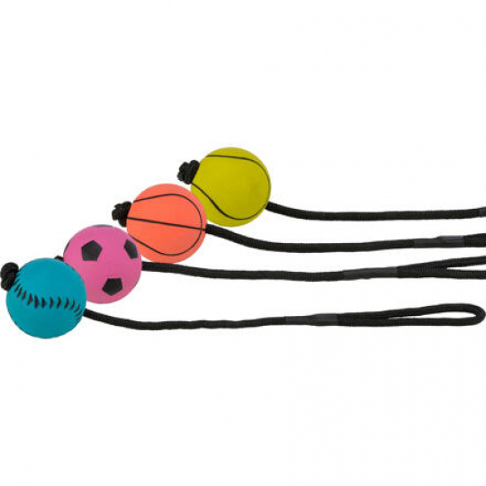 Sportovní míč na šňůře, mechová guma, 6cm/30cm TRIXIE