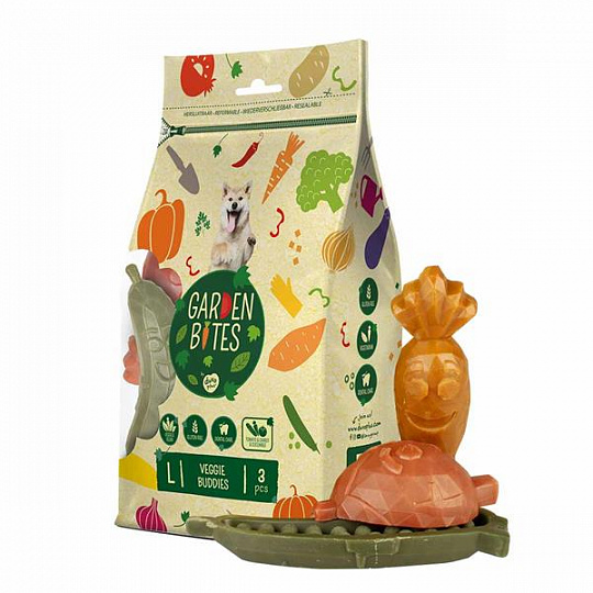 Pochúťka DUVO+ Garden Bites veggie buddies L 11 cm – 3 ks, viacfarebné, 270 g
