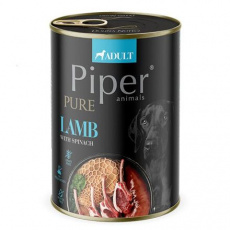 NEW PIPER PURE čisté jehněčí a špenát, konzerva pro psy 400 g NEW PIPER PURE čisté jehněčí a špenát, konzerva pro psy 400 g