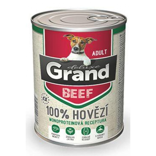 GRAND Dog konz. Deluxe Adult hovězí 400g