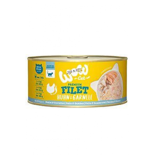 WOW Cat konz. Adult Filet kuřecí s krevetami 70g WOW Cat konz. Adult Filet kuřecí s krevetami 70g