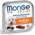 MONGE FRESH - paštika a kousky s kachnou 100 g pro psy