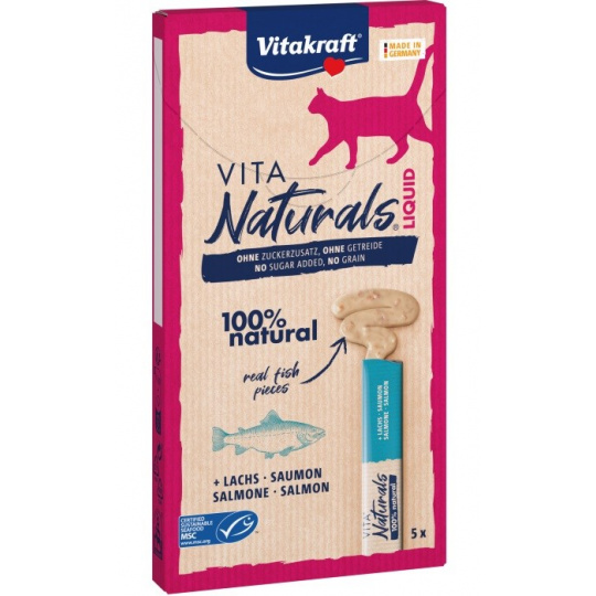 VITAKRAFT Vita Naturals Liquid Salmon - pamlsek pro kočky - 5 x 15g