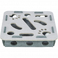 Interaktivní hra pro kočky Hole'n'Roll – box, ø 30 × 7.5 cm, filc, šedá