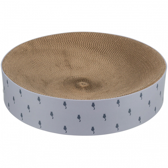 LILLY kulatý škrabací pelech s catnipem, o 45 × 10 cm, karton, šedá LILLY kulatý škrabací pelech s catnipem, o 45 × 10 cm, karton, šedá