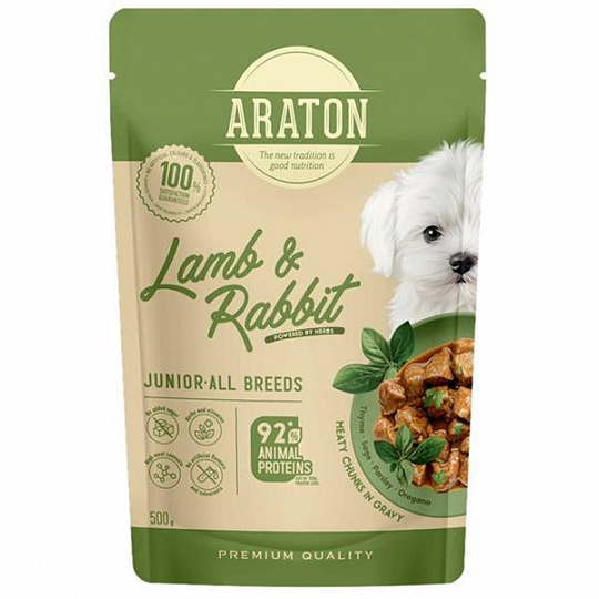 ARATON Junior Dog All Breeds KAPSIČKA s jahňacím a králikom, všetkých plemien, 500 g