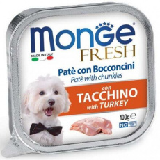 MONGE FRESH - paštika a kousky s krůtou 100 g pro psy MONGE FRESH - paštika a kousky s krůtou 100 g pro psy