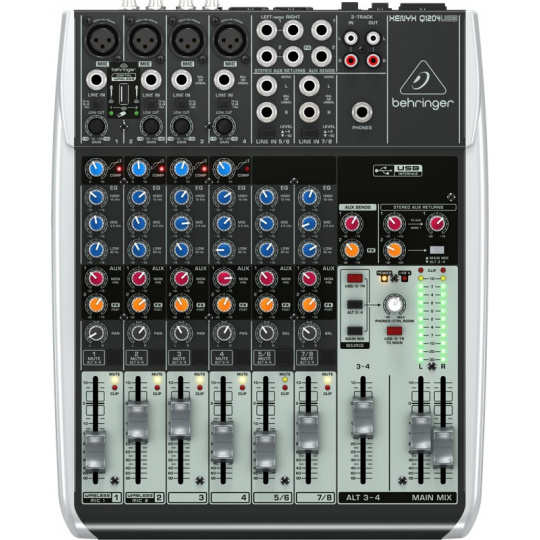 Behringer Q1204USB audio mixér 12 kanály/kanálů