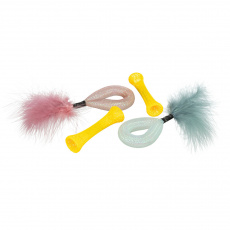 Set 4ks trubiček s peřím, hračka pro kočky, 15 cm Set 4ks trubiček s peřím, hračka pro kočky, 15 cm
