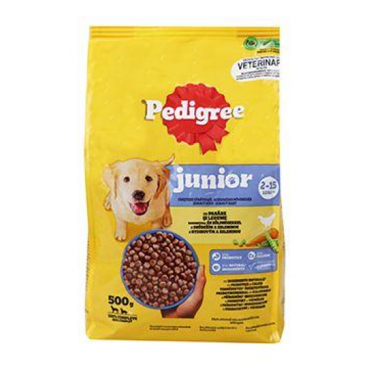 Pedigree Dry Junior M/L drůbeží se zeleninou 500g Pedigree Dry Junior M/L drůbeží se zeleninou 500g