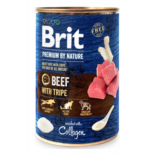 BRIT Premium by Nature Beef with tripe - mokré krmivo pro psy - 400g