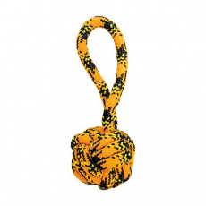 Přetahovadlo s uzlovaným míčem HipHop ROPE ø 7cm /20 cm, neon oranžová, černá, žlutá Přetahovadlo s uzlovaným míčem HipHop ROPE ø 7cm /20 cm, neon oranžová, černá, žlutá