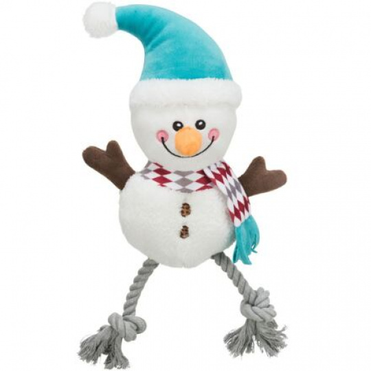 Vánoční hračka pes Xmas SNOWMAN plyš/bavlna 41cm TR