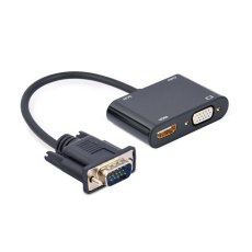 Gembird A-VGA-HDMI-02 adaptér k video kabelům 0,15 m HDMI + VGA (D-Sub) VGA (D-Sub) Černá