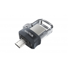 SanDisk Ultra Dual m3.0 USB paměť 32 GB USB Type-A / Micro-USB 3.2 Gen 1 (3.1 Gen 1) Černá, Stříbrná, Průhledná