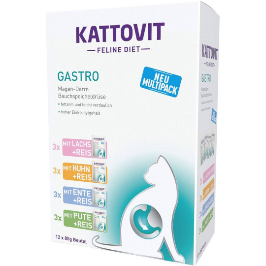 KATTOVIT Feline Diet Gastro - mokré krmivo pro kočky - 12 x 85g