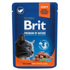 BRIT Premium Cat Salmon Sterilised - mokré krmivo pro kočky - 100g