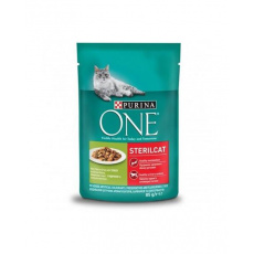 Nestlé PURINA ONE cat Sterilcat mini filety s morčacím a zelenými fazuľkami v šťave 26x85g Nestlé PURINA ONE cat Sterilcat mini filety s morčacím a zelenými fazuľkami v šťave 26x85g