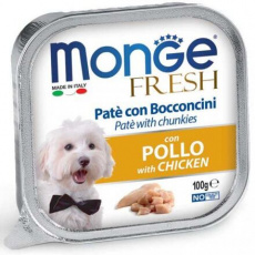 MONGE FRESH - paštika a kousky s kuřecím 100 g pro psy MONGE FRESH - paštika a kousky s kuřecím 100 g pro psy