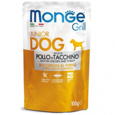 MONGE GRILL JUNIOR kapsička kuřecí s krůtou pro štěňata 100 g MONGE GRILL JUNIOR kapsička kuřecí s krůtou pro štěňata 100 g