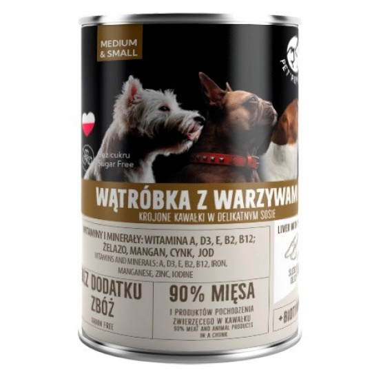 PET REPUBLIC Adult Medium & Small Liver with vegetables - mokré krmivo pro psy - 400g