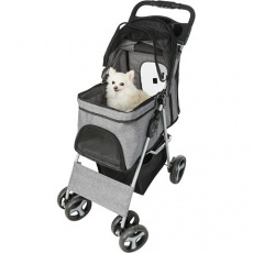 Kočárek pro psy BUGGY, rychlosklápěcí, 47 x 100 x 80cm, nosnost do 15 kg, šedá Kočárek pro psy BUGGY, rychlosklápěcí, 47 x 100 x 80cm, nosnost do 15 kg, šedá