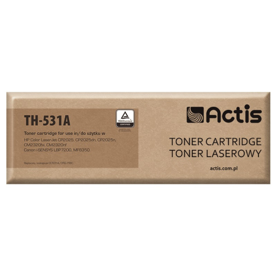 Actis TH-531A (náhrada za HP 304A CC531A, Canon CRG-718C; standardní; 3000 stran; modrá)