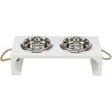 BE NORDIC bar s miskami, 2 × 0,4 l/o 14 cm/38 × 18 × 10 cm, MDF/nerez, bílá