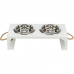 BE NORDIC bar s miskami, 2 × 0,4 l/o 14 cm/38 × 18 × 10 cm, MDF/nerez, bílá