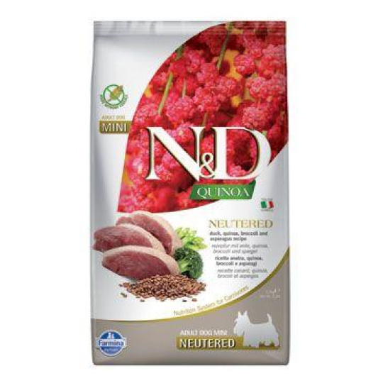 N&D Quinoa DOG Neutered Duck&Broccoli&Asp. 2,5kg