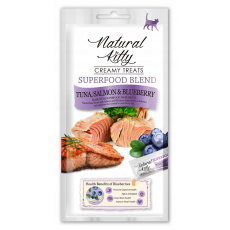 NATURAL KITTY Superfood Blend Tuna, salmon and blueberry - pamlsek pro kočky - 4 x 12g