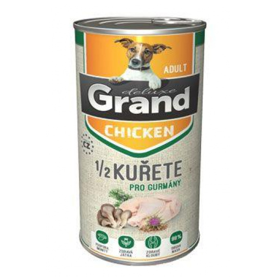 GRAND Dog konz. Deluxe Adult kuře s 1/2 kuřete 1300g