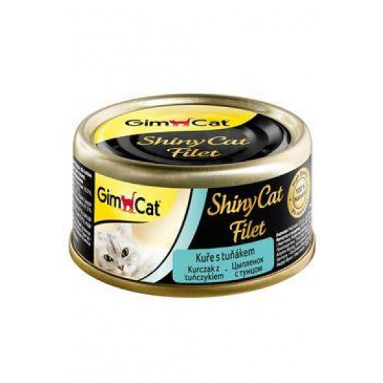 GimCat ShinyCat konz. filet kuře s tuňákem 70g GimCat ShinyCat konz. filet kuře s tuňákem 70g