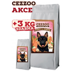 CEZZOO Premium Dog Puppy & Junior 15kg + 3kg