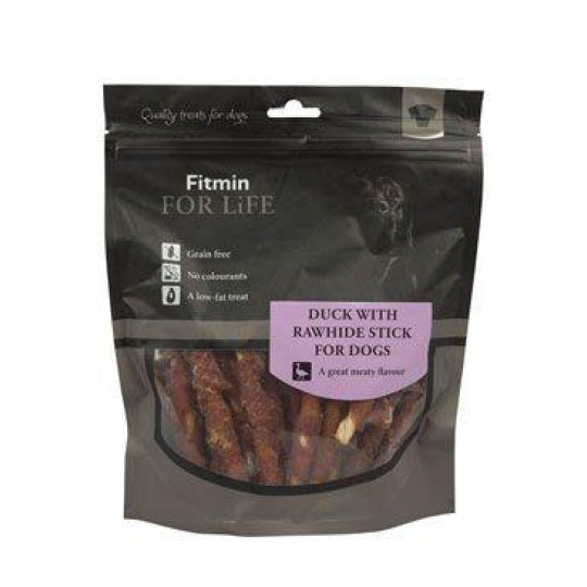 Fitmin FL dog poch. Treats Kachna na bůvolí tyčce 400g