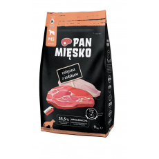 PAN MIĘSKO Veal with turkey M - suché krmivo pro psy - 9kg