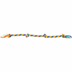 Hrací činka / přetahovadlo 122 cm, 4 uzly, multikolor - LIMITOVANÁ NABÍDKA