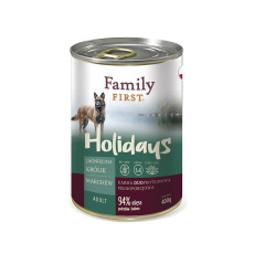 FAMILY FIRST Holidays Adult Lamb, Rabbit, Carrot - Mokré krmivo pro psy - 400g