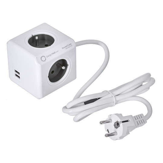 Allocacoc PowerCube Extended USB E(FR), 1.5m napájecí prodlužovačka 1,5 m 4 AC zásuvky / AC zásuvek