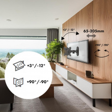 Maclean MC-416 TV Monitor Wall Mount 13"-32" 30kg Tilt Rotate max. VESA 100x100 Black Powder Coating LED OLED LCD Universal Bracket Holder